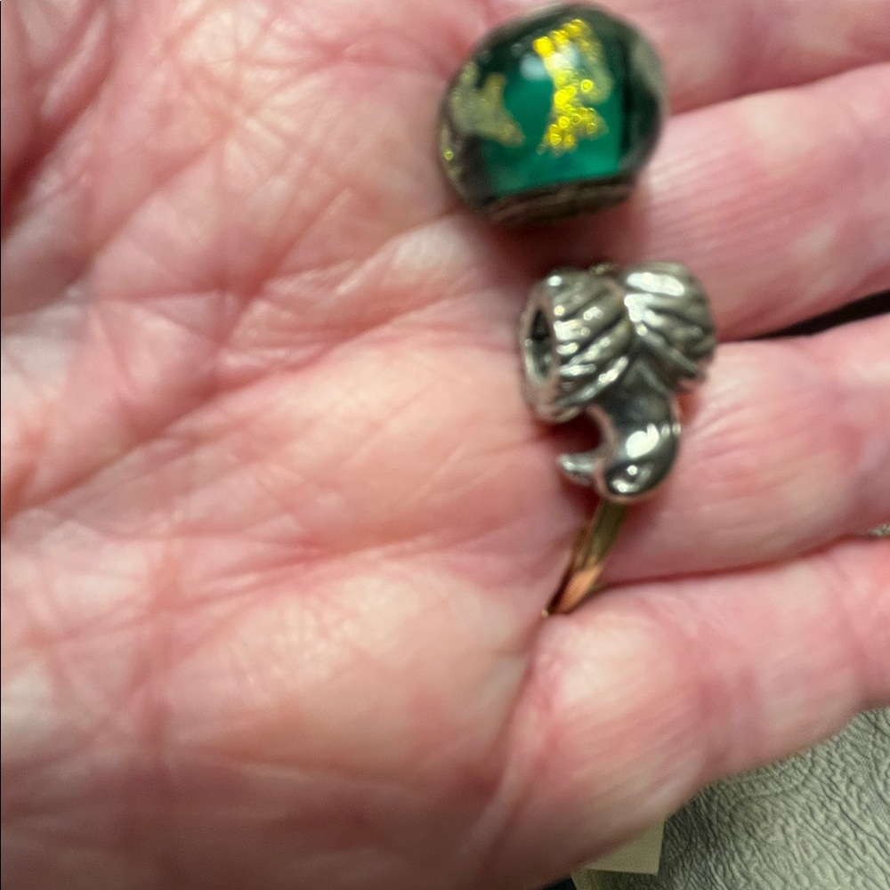 Muranu glass  charm and  eagle charm.